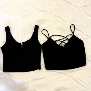 Black Crop Top Lot of 2 Small and Extra Small